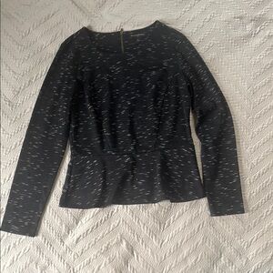 Vintage Banana Republic Black and White Patterned Peplum Blouse